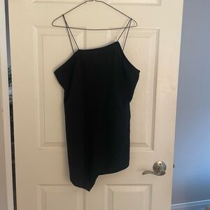 Black Asymmetrical Dress shorts romper